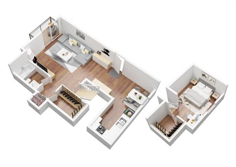 Floor plan for 1 bed, 1 bath, 595 sqft